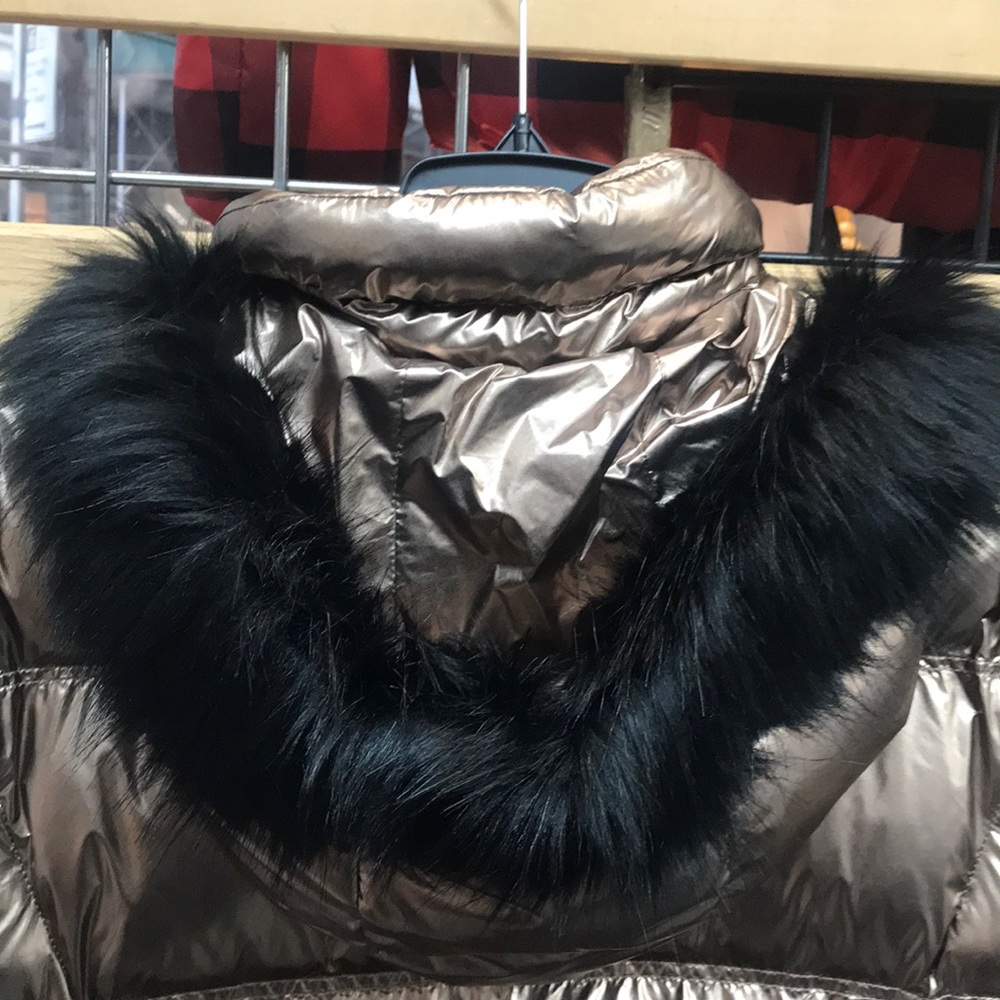 NWT,Sam Edelman,Fur Trim Puffer Jacket,copper - Picture 7 of 17